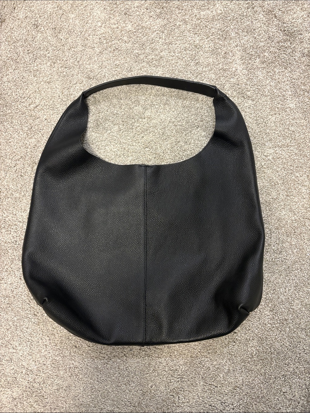Classic Black Leather Hobo Bag